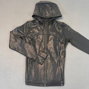 Lululemon Hooded Define Jacket Shine Radiant Foil Print Black Womens Size 12 NWT